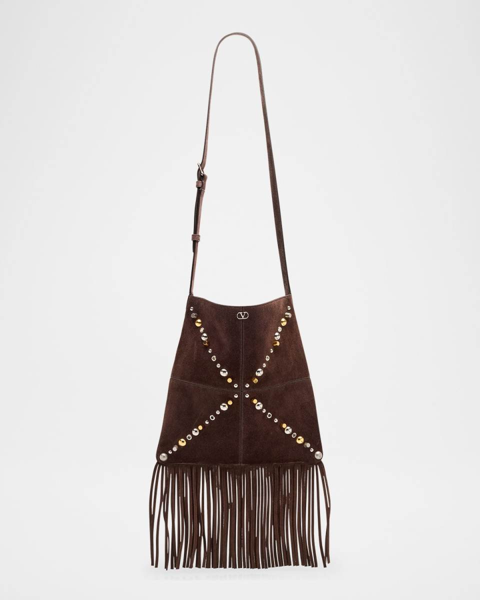 Nellcote Fringe Stud Suede Crossbody Bag